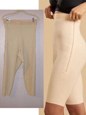 Marena Recovery Compression Girdle 2XL High Waist Long Side Zipper Beige Stage 1